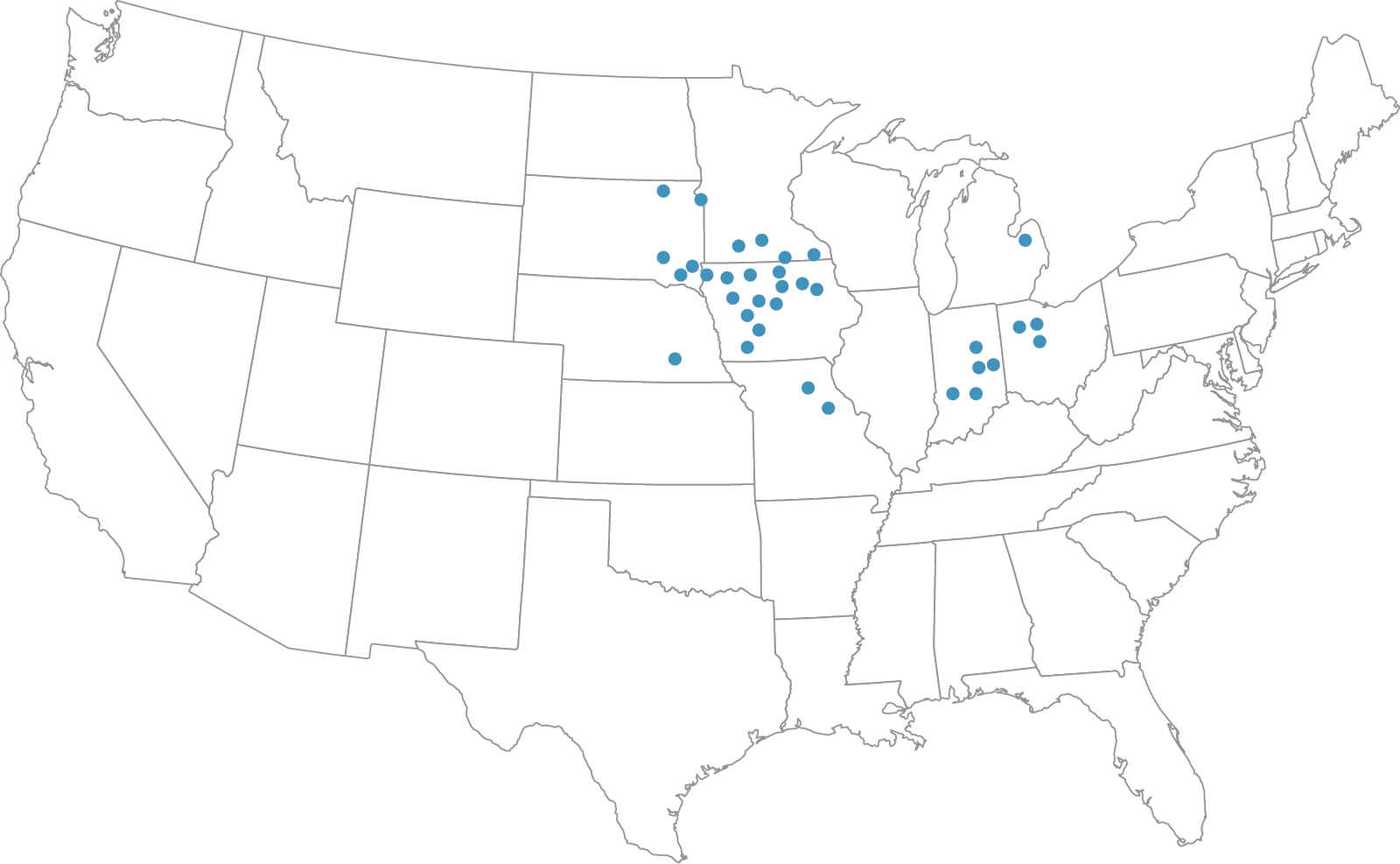 Grain Locations Map